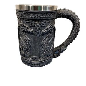 Black Gothic Dragon Tankard Celtic Drinking Mug